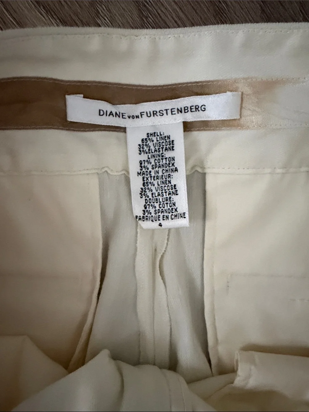 Diane Von Furstenberg Cream Single-Button Shawl Collar Suit Jacket